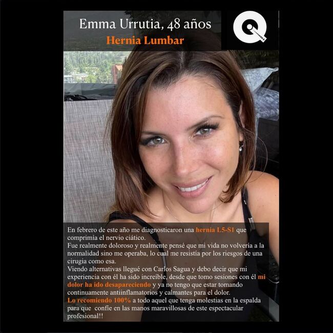 Testimonio de Emma Urrutia, 48 — hernia L5-S1