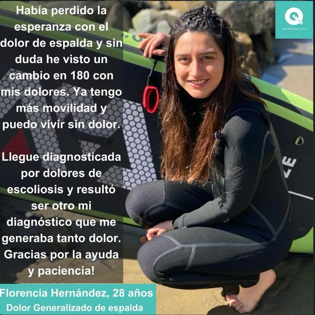 Testimonio de Florencia Hernández, 28 — dolor generalizado de espalda